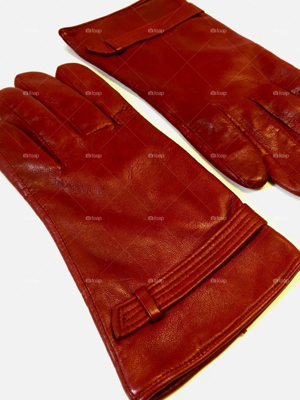 Red leather gloves