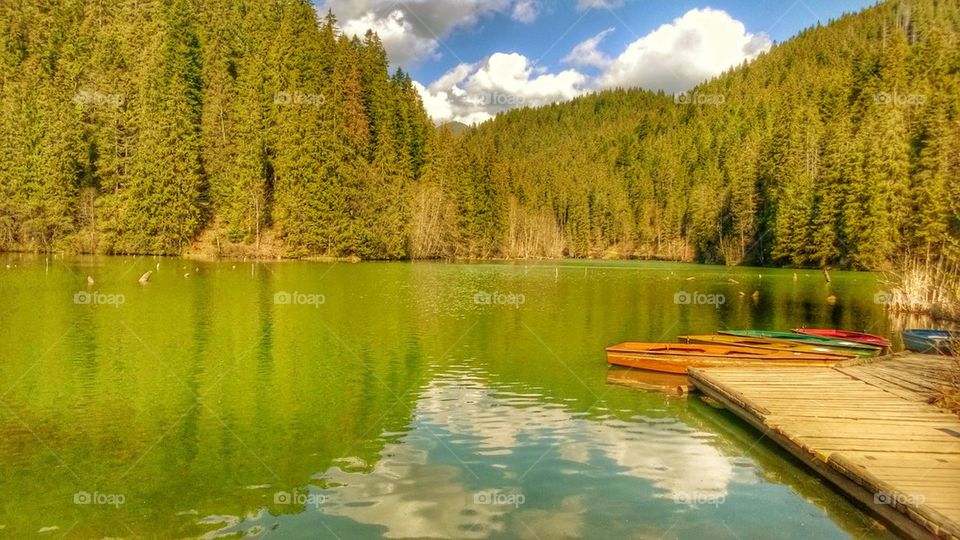 redlake, lake, red, Romania,