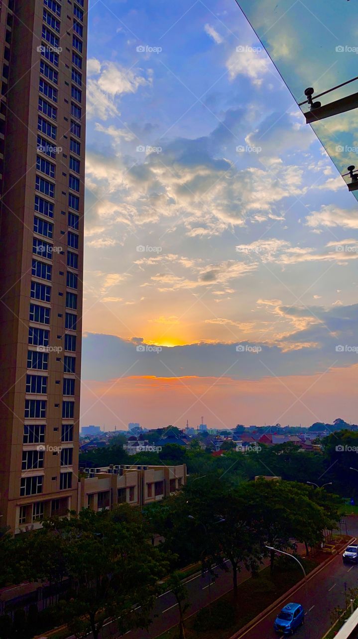 Look down while sunset