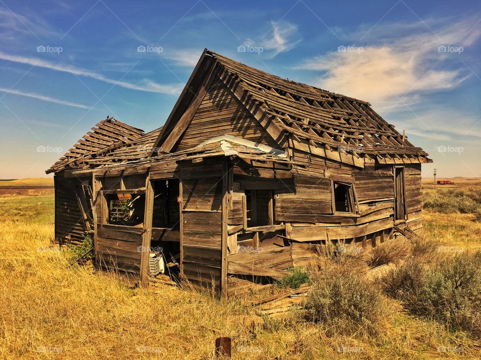 Rural town abandoned houses