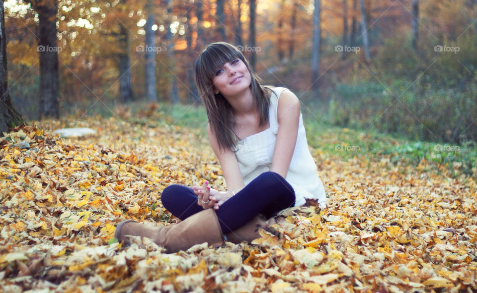 girl wood trees autumn by zebisphoto