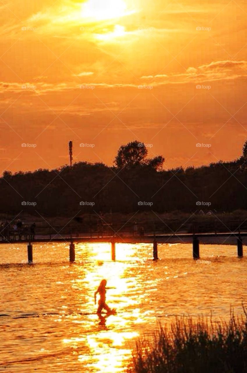 Summer night swim