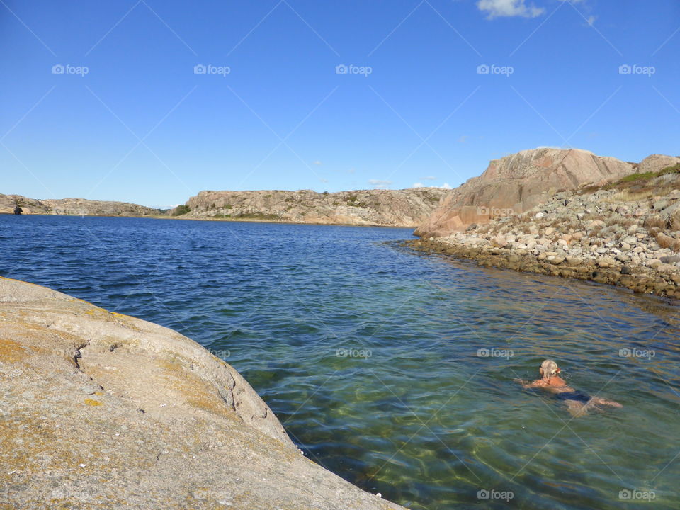 Swimming in the ocean