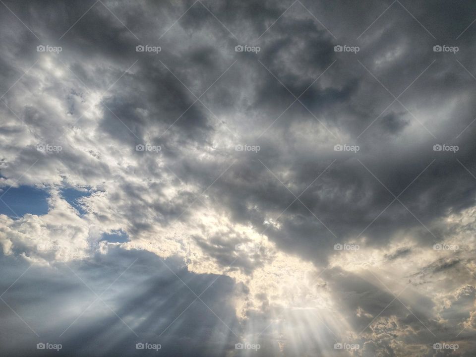 fluffy clouds like cotton in the sky