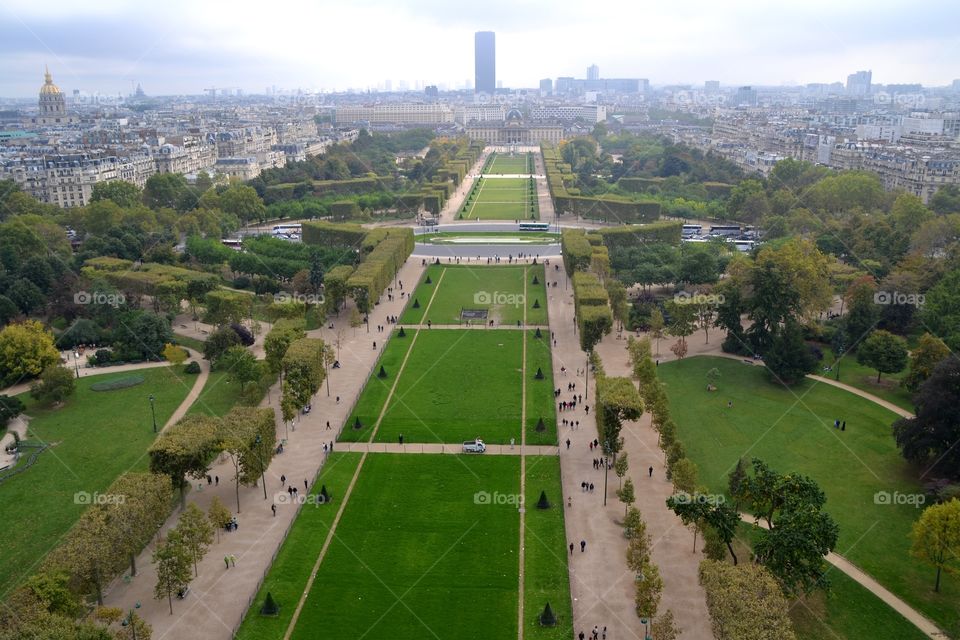 View of the city of Paris from the Eiffel Tower