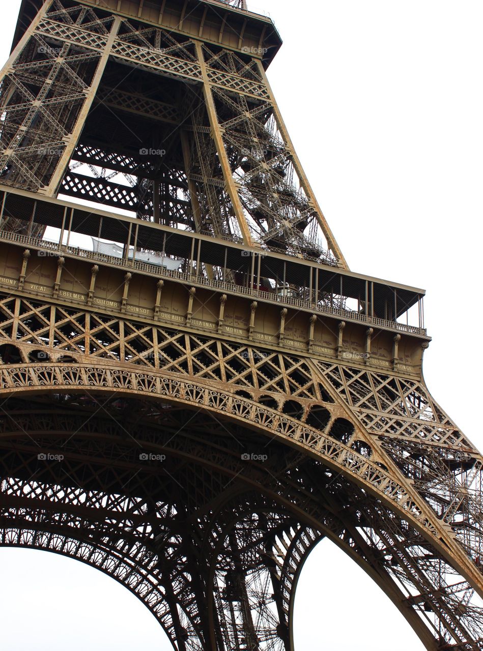 Eiffel Tower closeup construction 