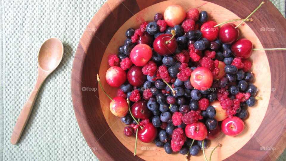 Bowl of various berry