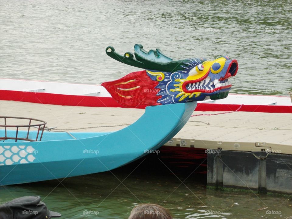 Colorful dragon boat at festival at Sloan's Lake, Edgewater, Co.