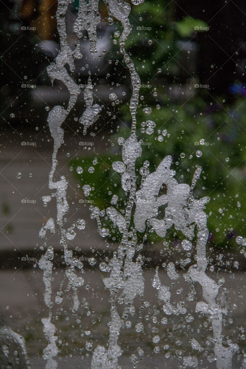 Water droplets in a fountain 