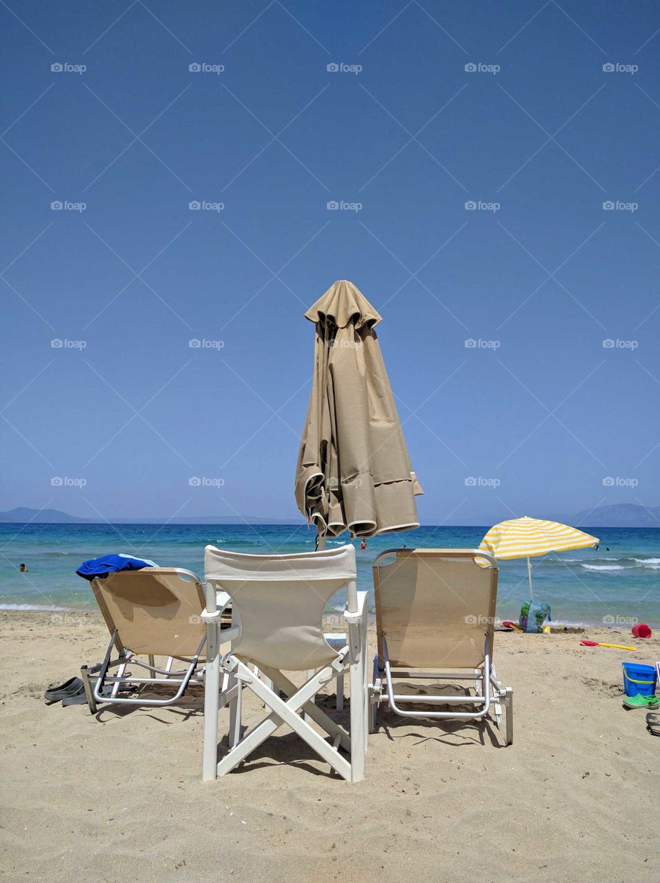 Lounge chair on the beach