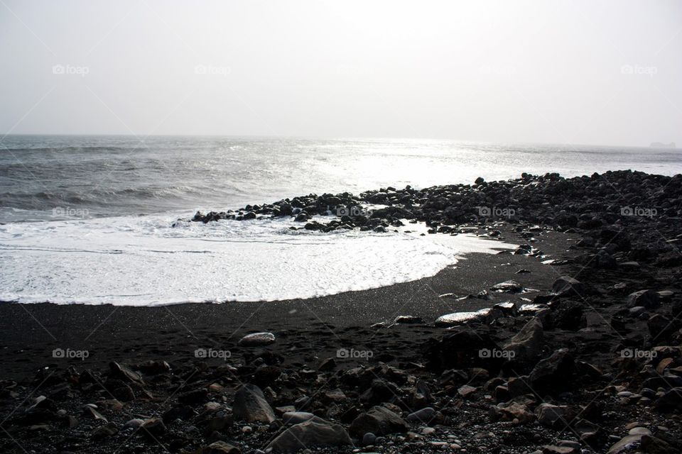 Black sand beach