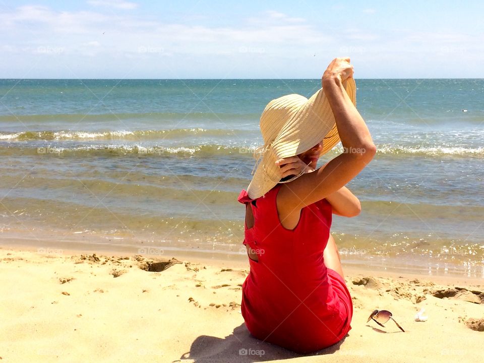 Woman at the seashore