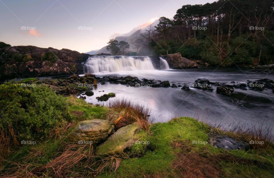 Aesleagh falls in county Mayo, Ireland