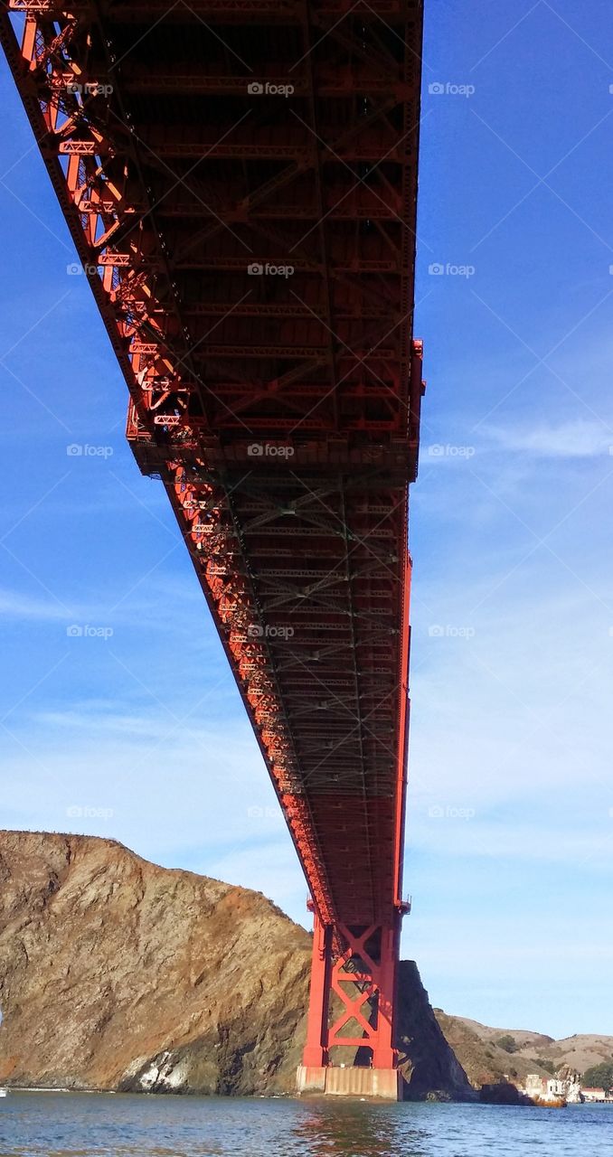 Beneath the Golden Gate Bridge. I took this during a Bay boat tour.  Breath taking!