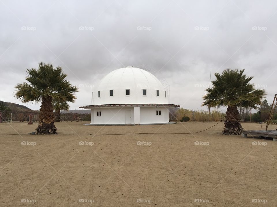 The Integratron. A dome structure built by George Van Tassel in the Mojave Desert. Completed in 1954, said to rejuvenate human cell tissues.