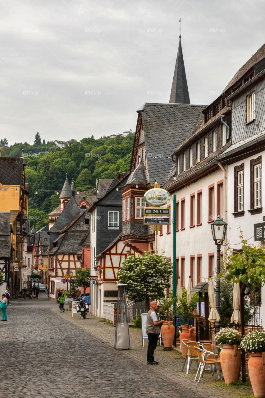 View of street in bacharach