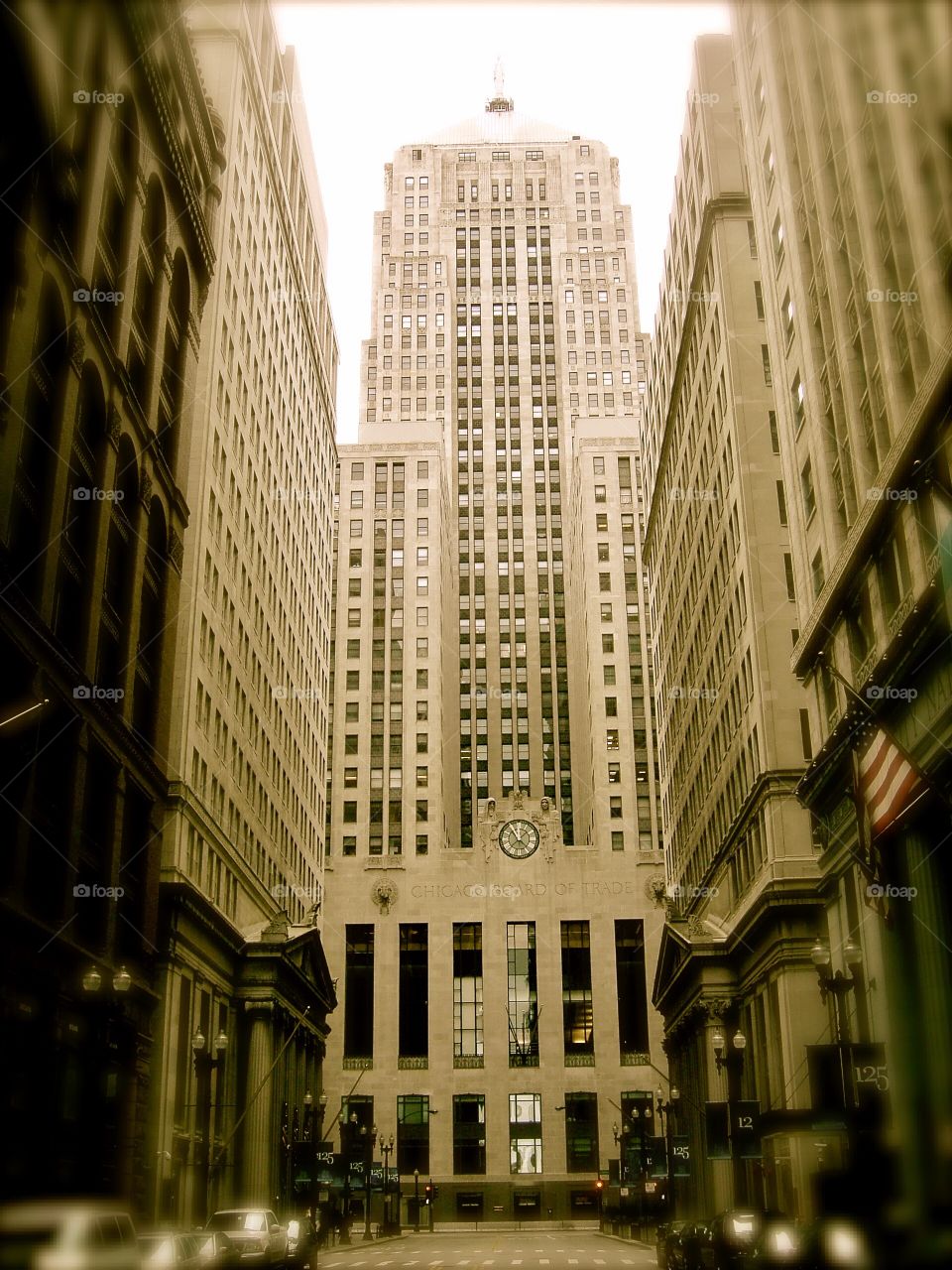 Lasalle street Chicago looking toward the stock exchange 