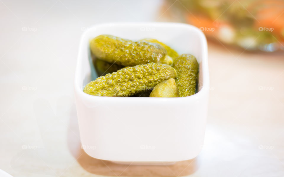 Delicious pickles served to be eaten
