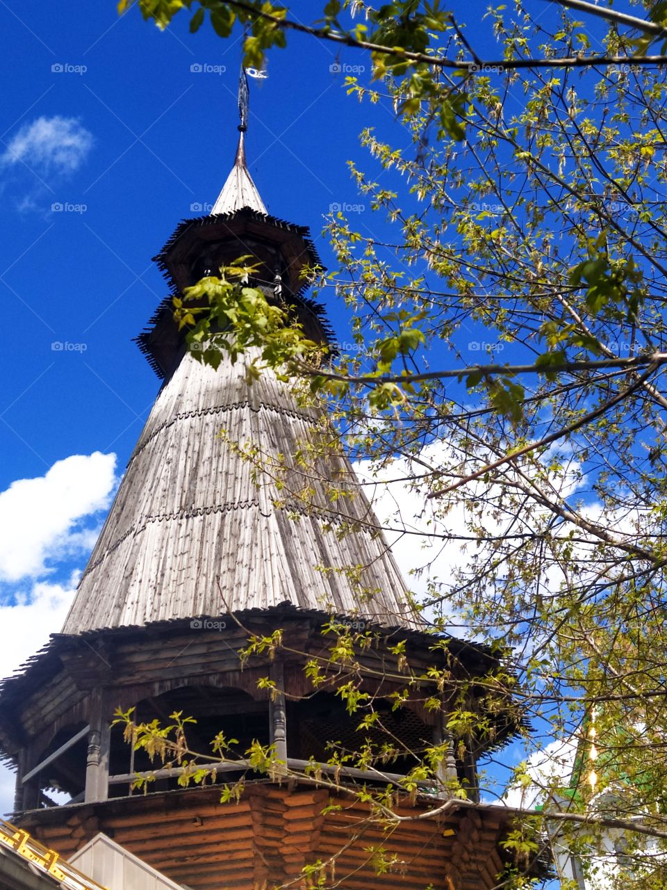 Wooden tower in Izmailovsky vernissage