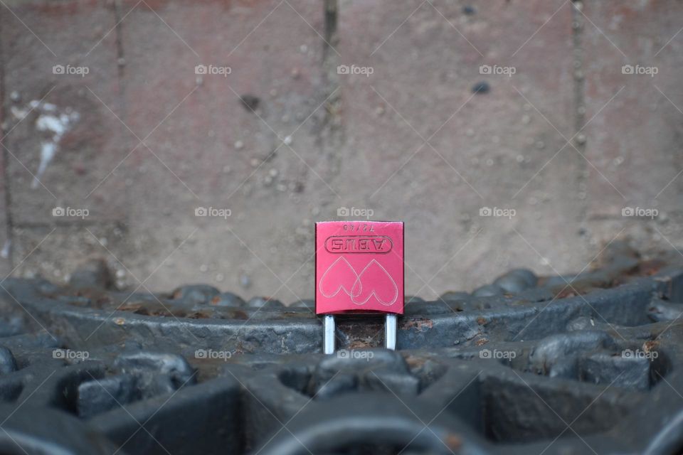 Close up of padlock