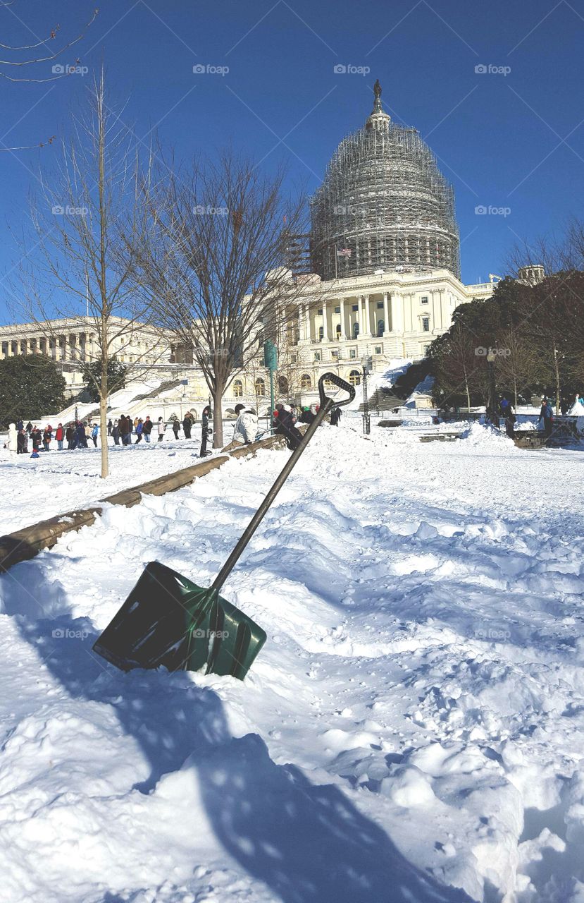 shoveling snow