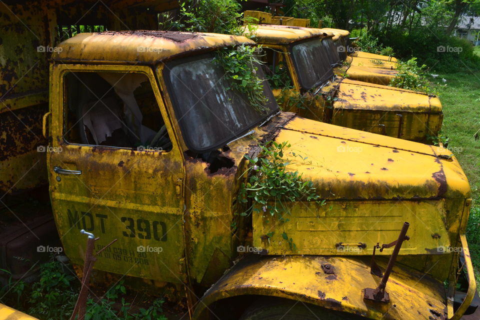 An old abandoned car