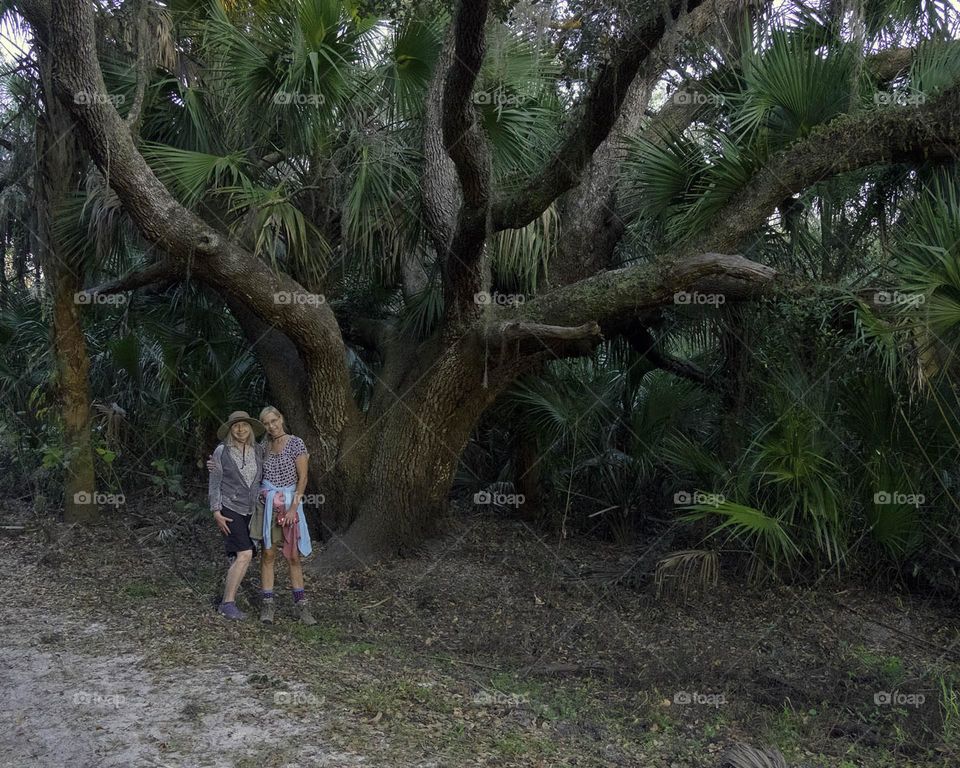 My sister and I under an ancient Oak tree.