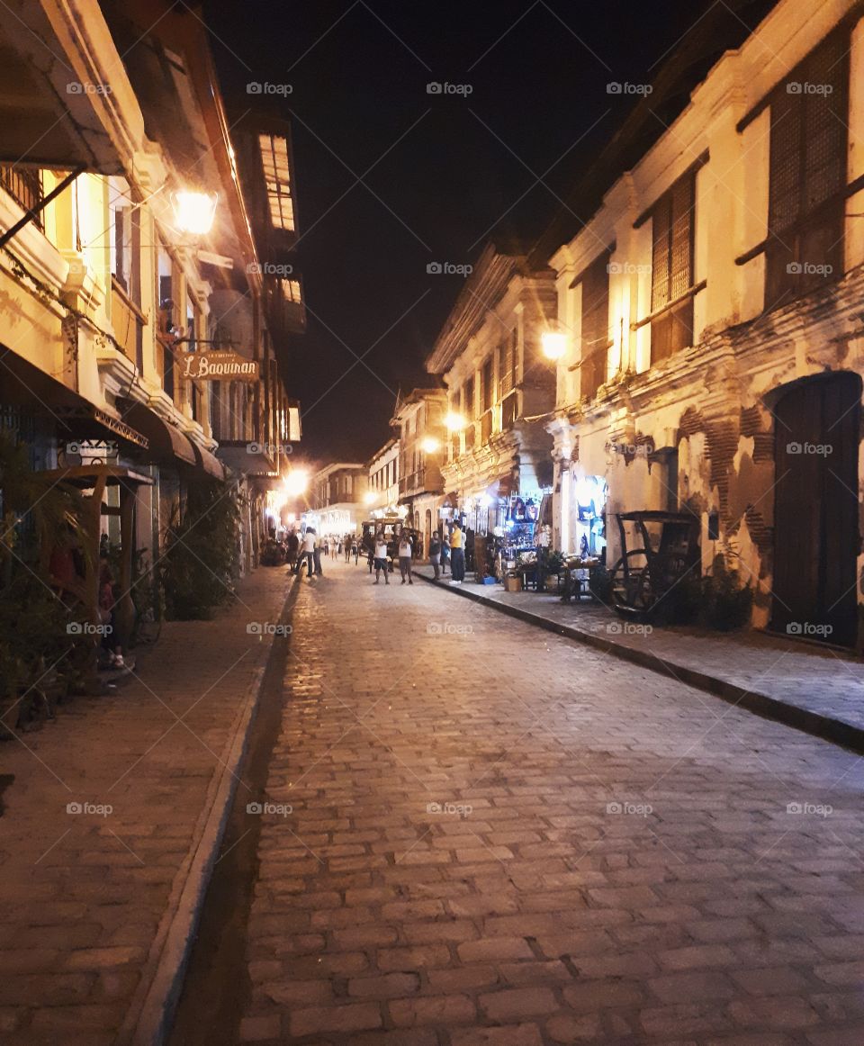 old city night scene