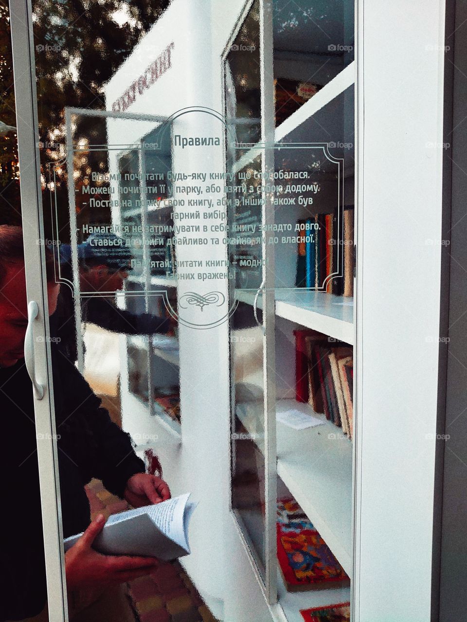 bookcase in the park