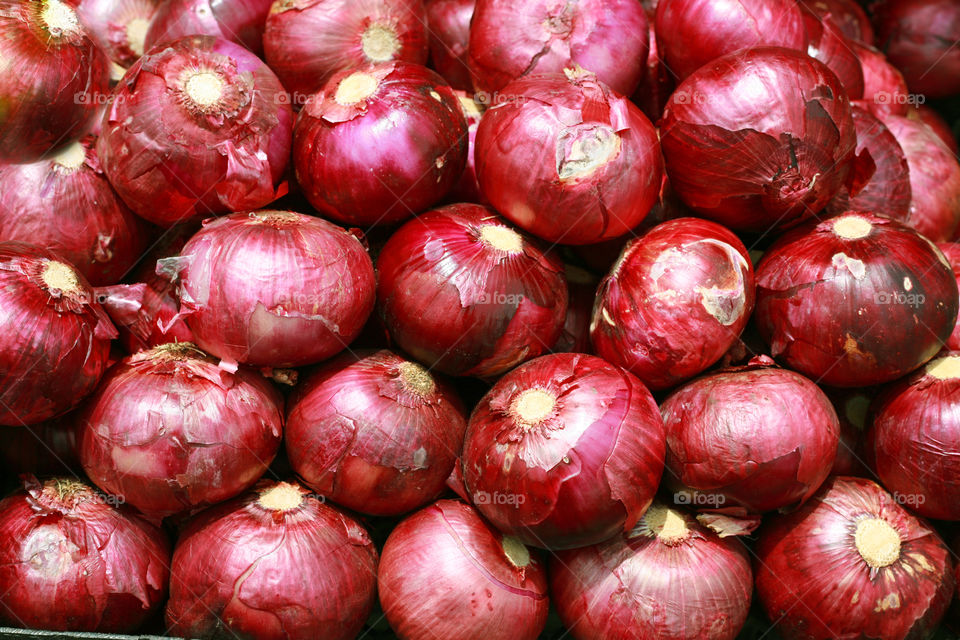 harvested red onions