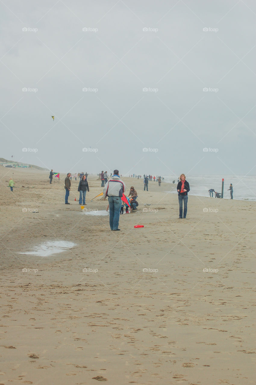 People On The Beach At Texel Japan