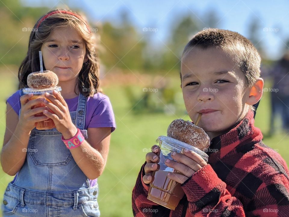 Apple cider donuts with apple cider