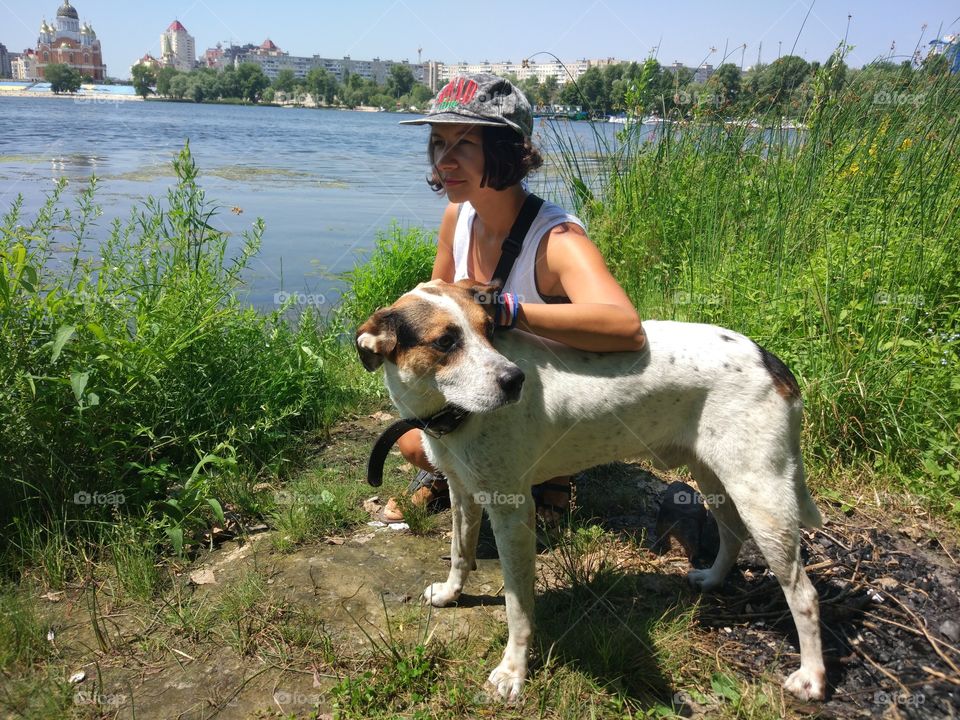 Girl with dog