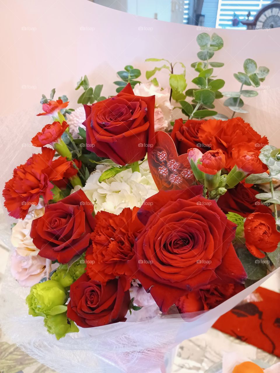 Portrait of red roses.