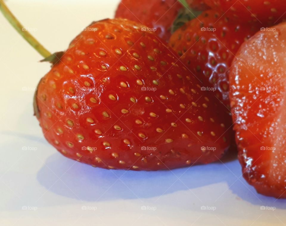 Close up of strawberry isolate on white background