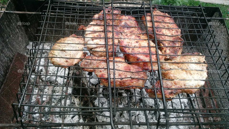 pork on grill