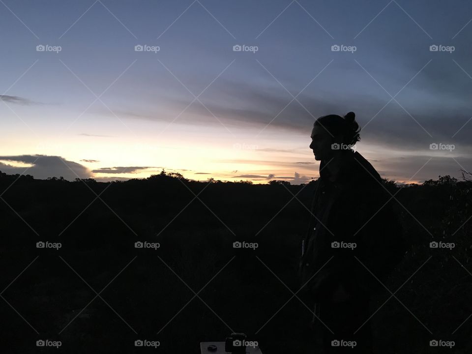 Sunset Contemplation. Deep thinker 