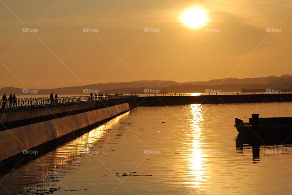 golden hour on breakwater 