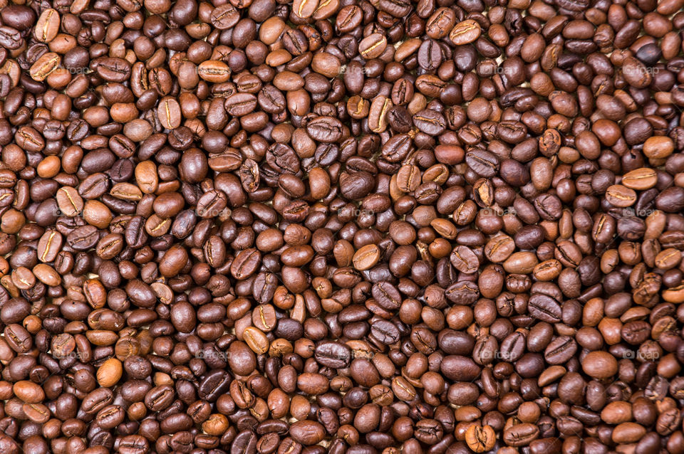 Background with many coffee beans