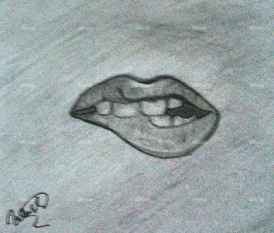 Beautiful Lips Sketch.