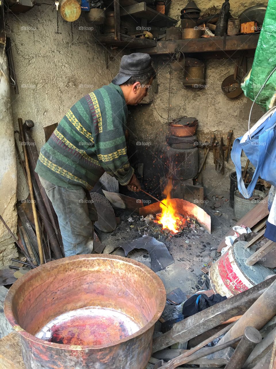 Flame, People, Artisan, Industry, Grinder