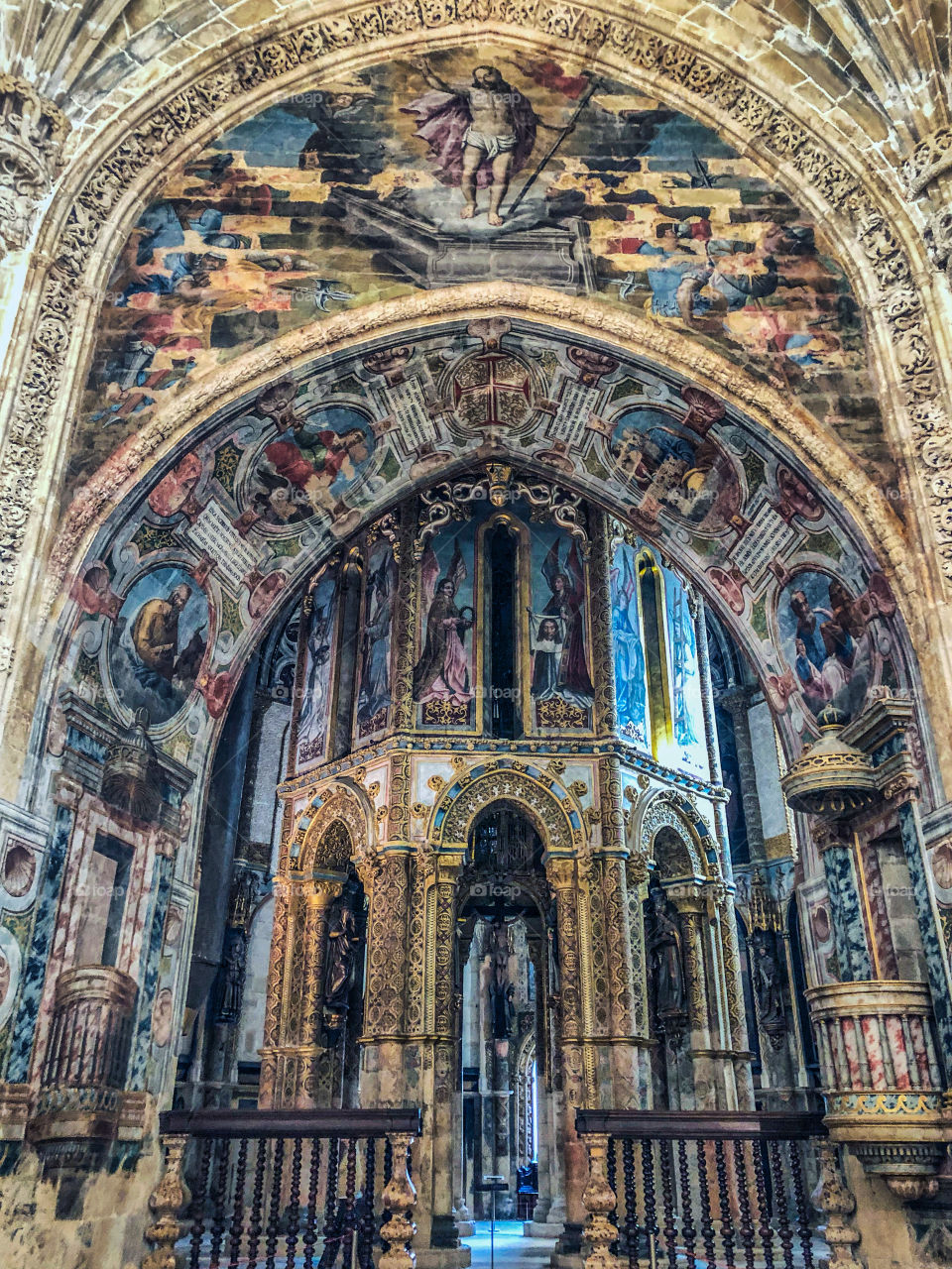 Entrance to the round church at Convent of Christ, in Tomar, Portugal