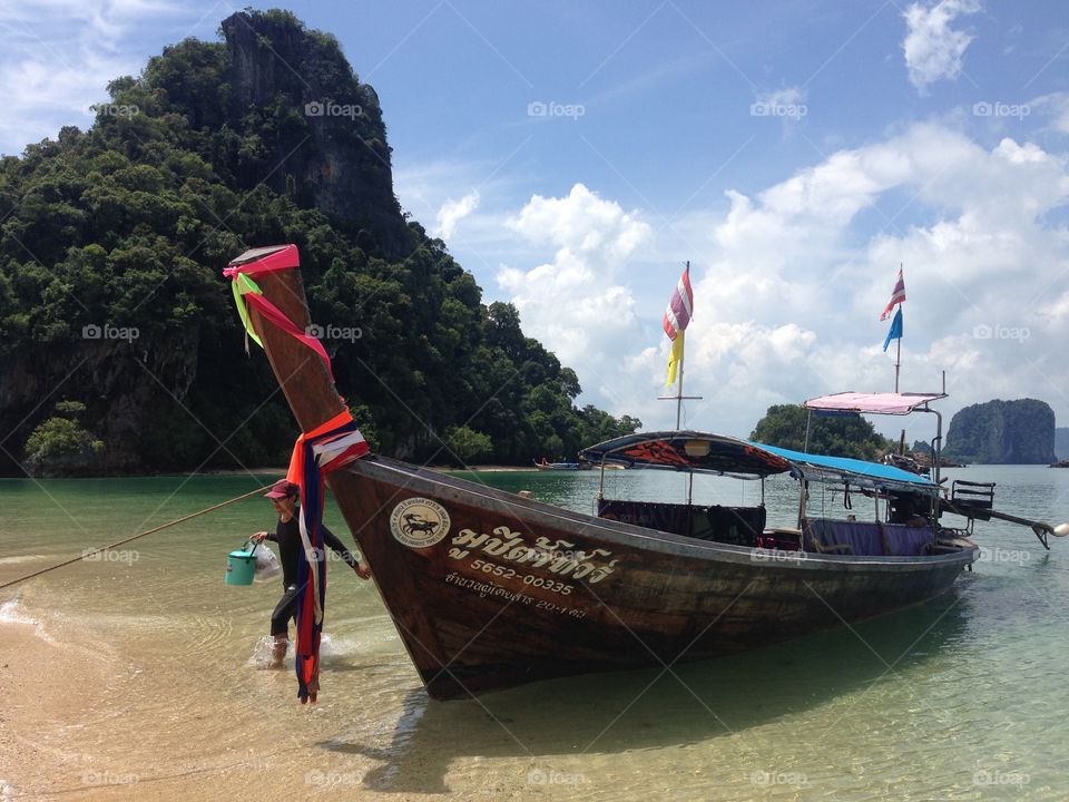 Long tail boat. Taken at paradise island in Krabi Thailand 
