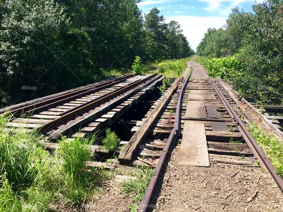 Abandoned railroad tracks