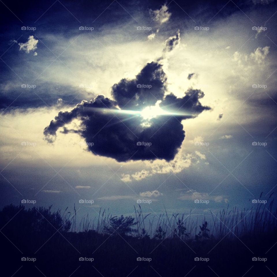 Sun pierced cloud