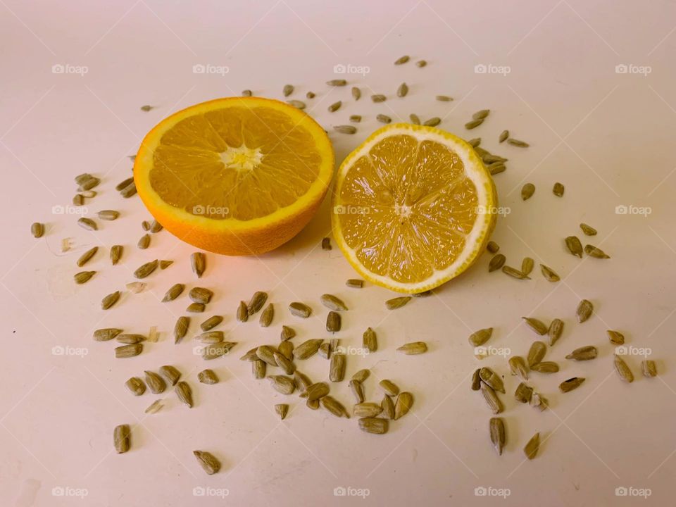 ORANGE AND SEEDS