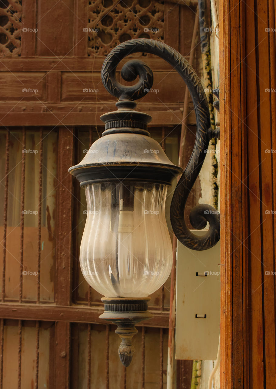 Lamp, Wood, No Person, Wooden, Old