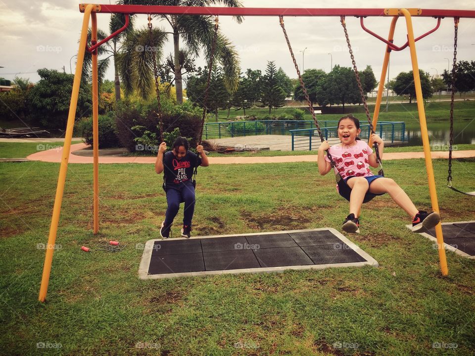 Children playing at the park.