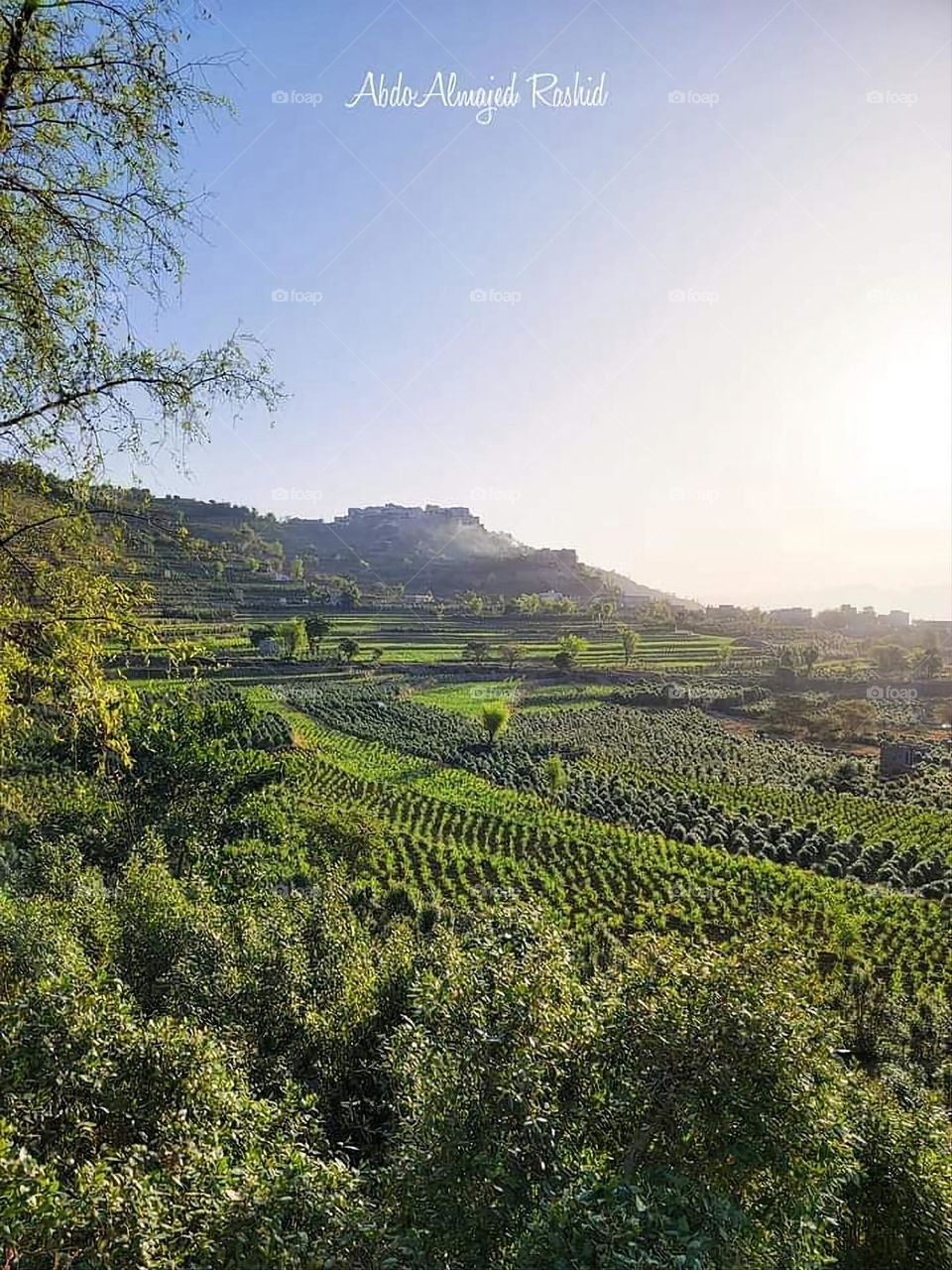 Glory be to God, the magnificent and picturesque view and the natural green trees are a view that is nothing more wonderful than it