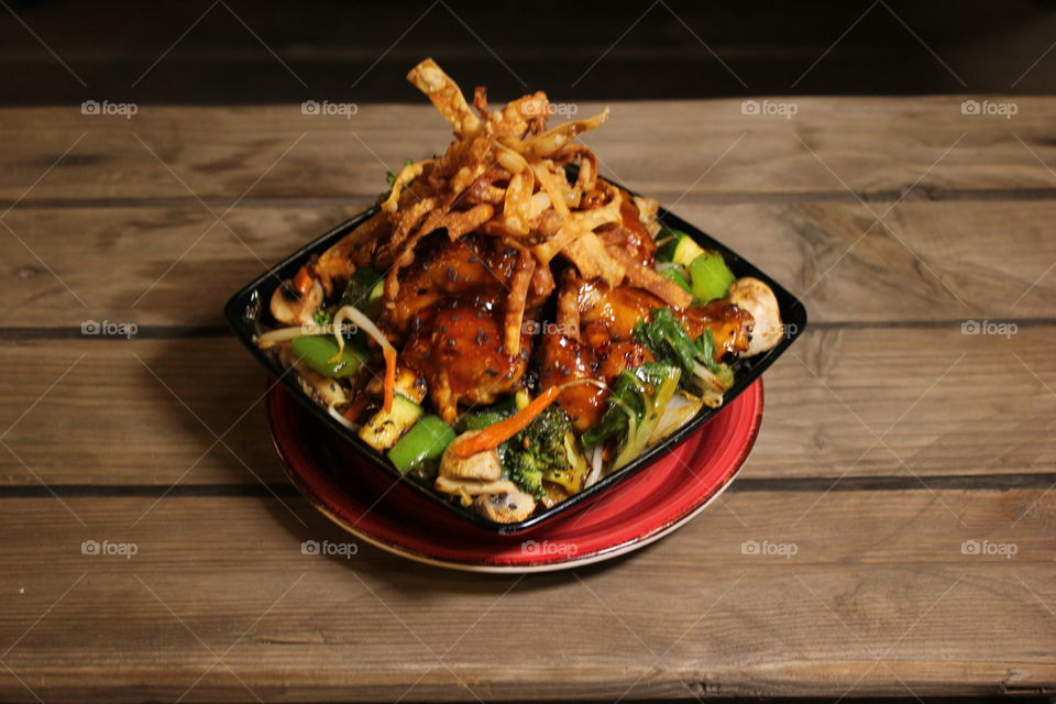 Japanese dish on vintage table